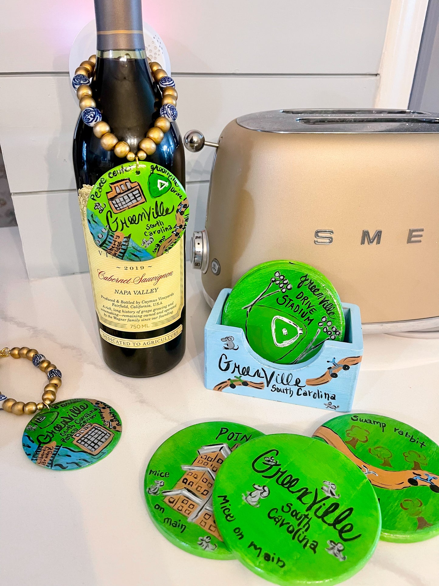 greenville, sc scenic coasters/ millie bling tag