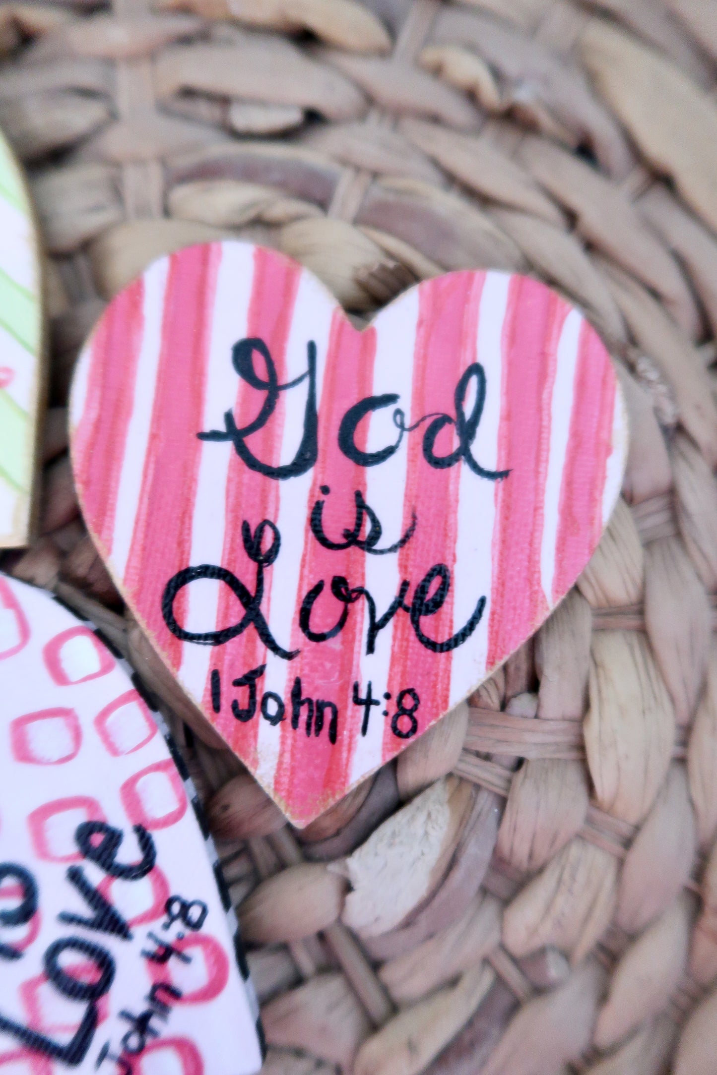 God is love // hand painted canvas magnet