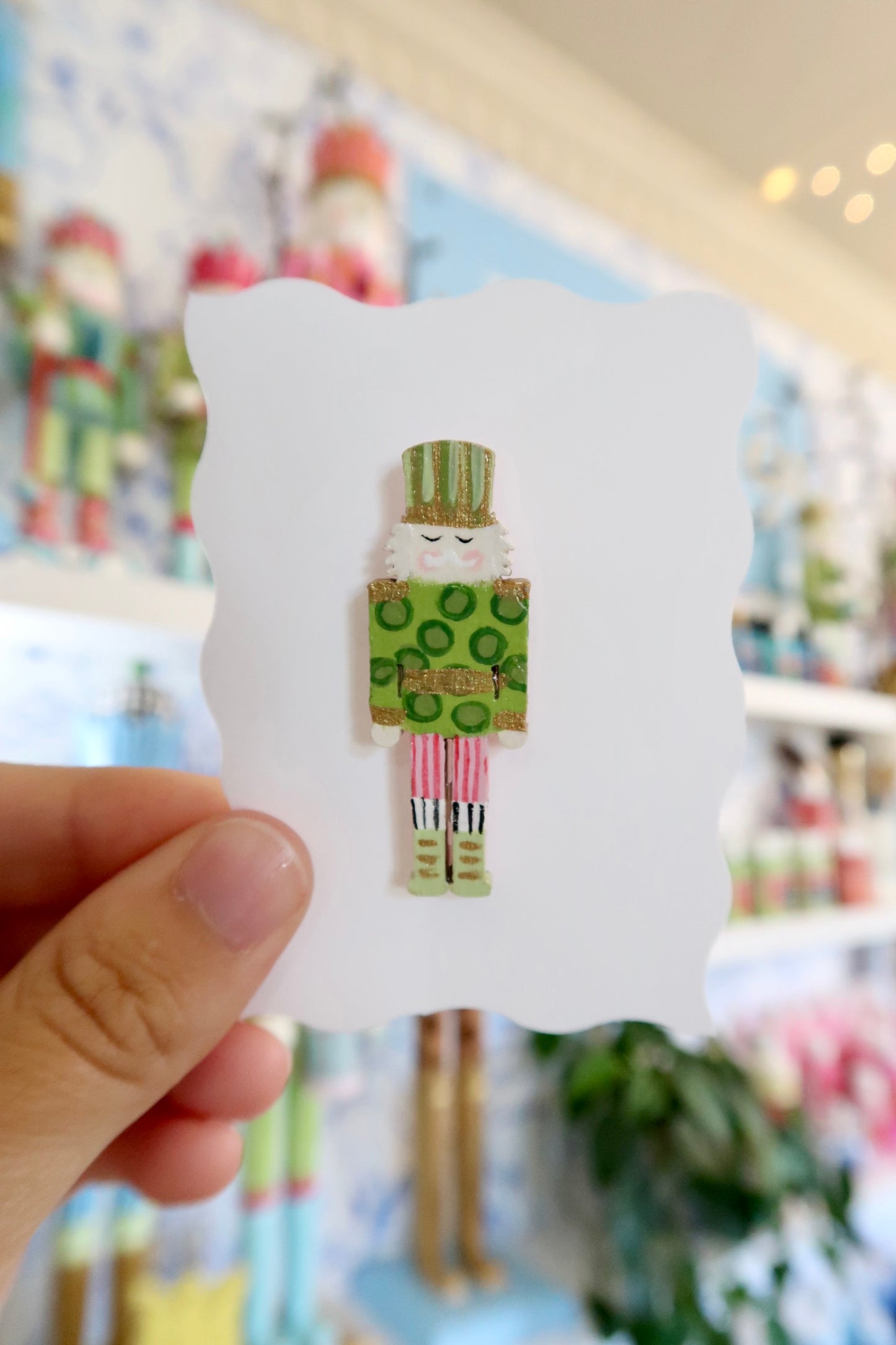 hand painted peppermint pop needle minder
