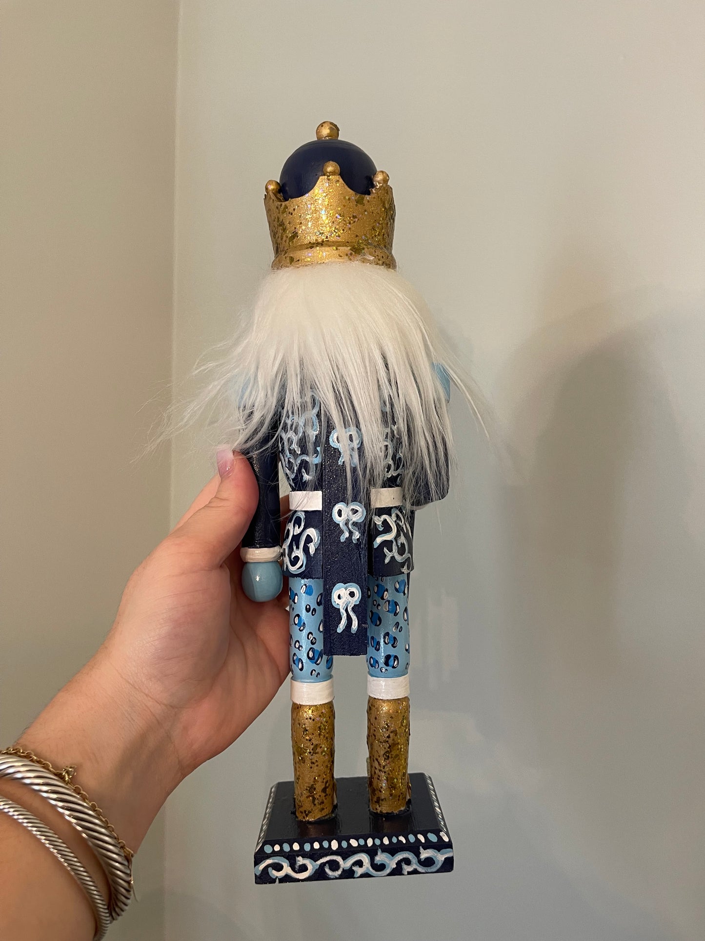 small blue swirl nutcracker