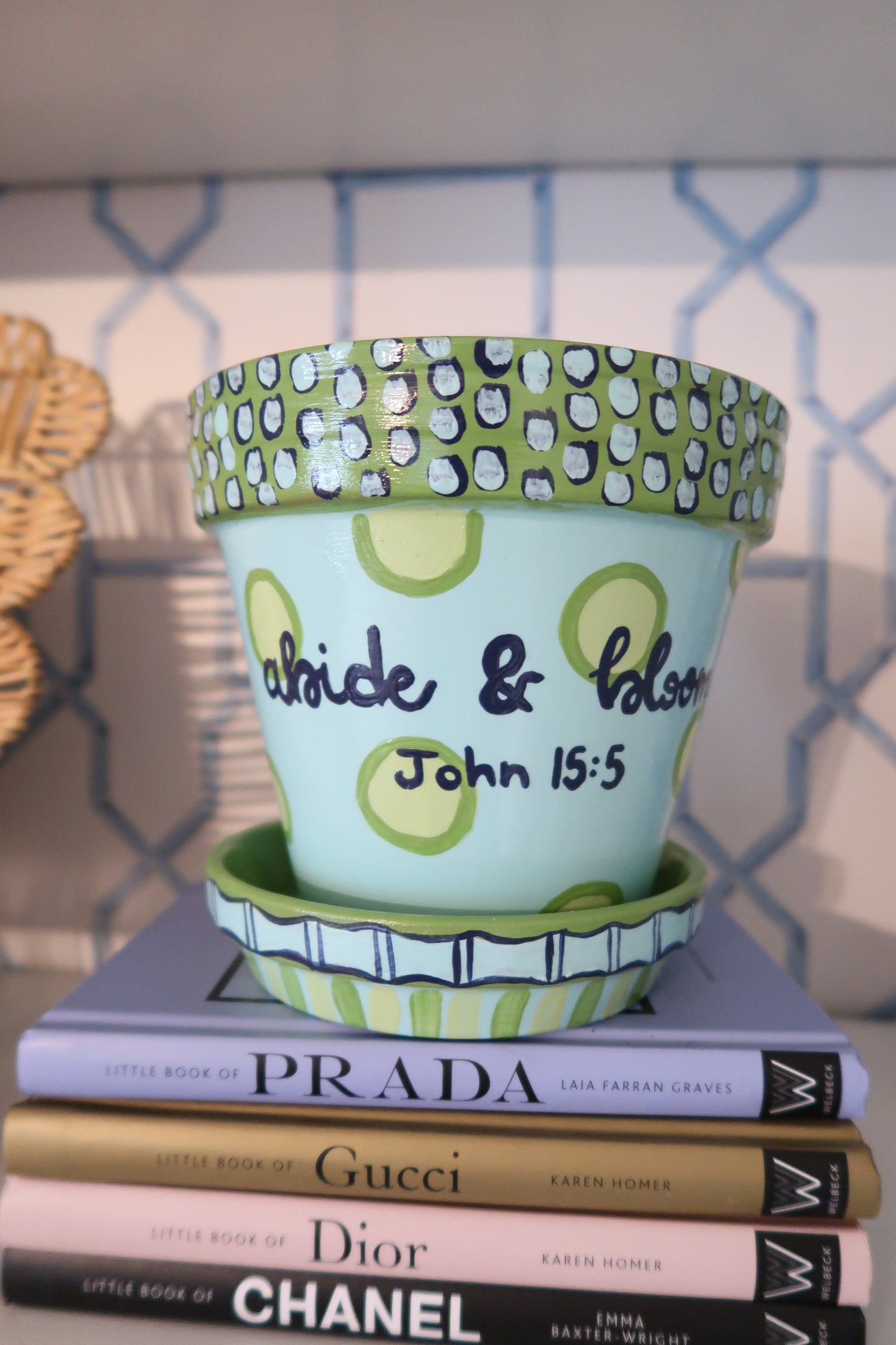 abide & bloom // hand painted flower pot