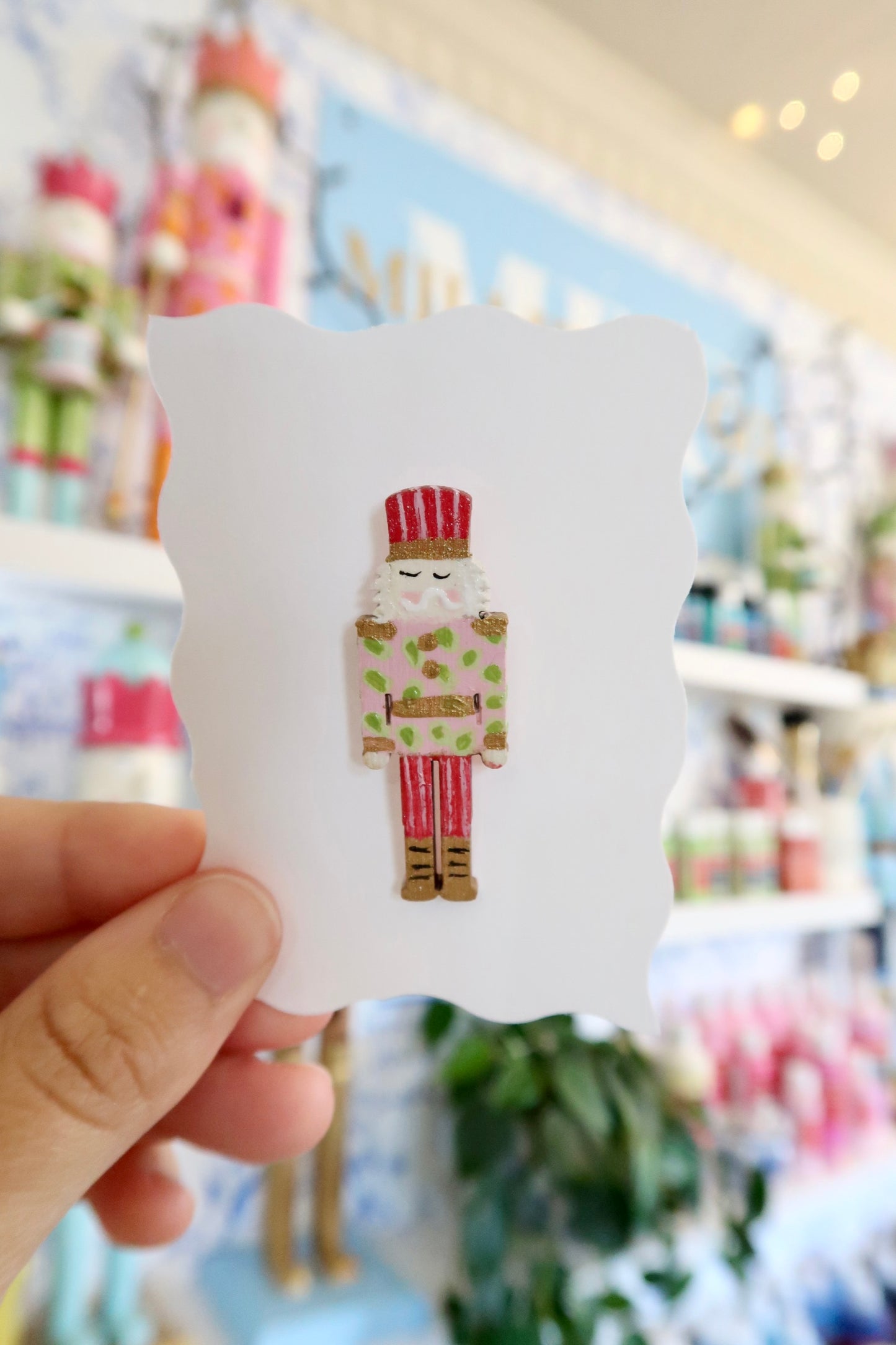 pinks & greens nutcracker needle minder