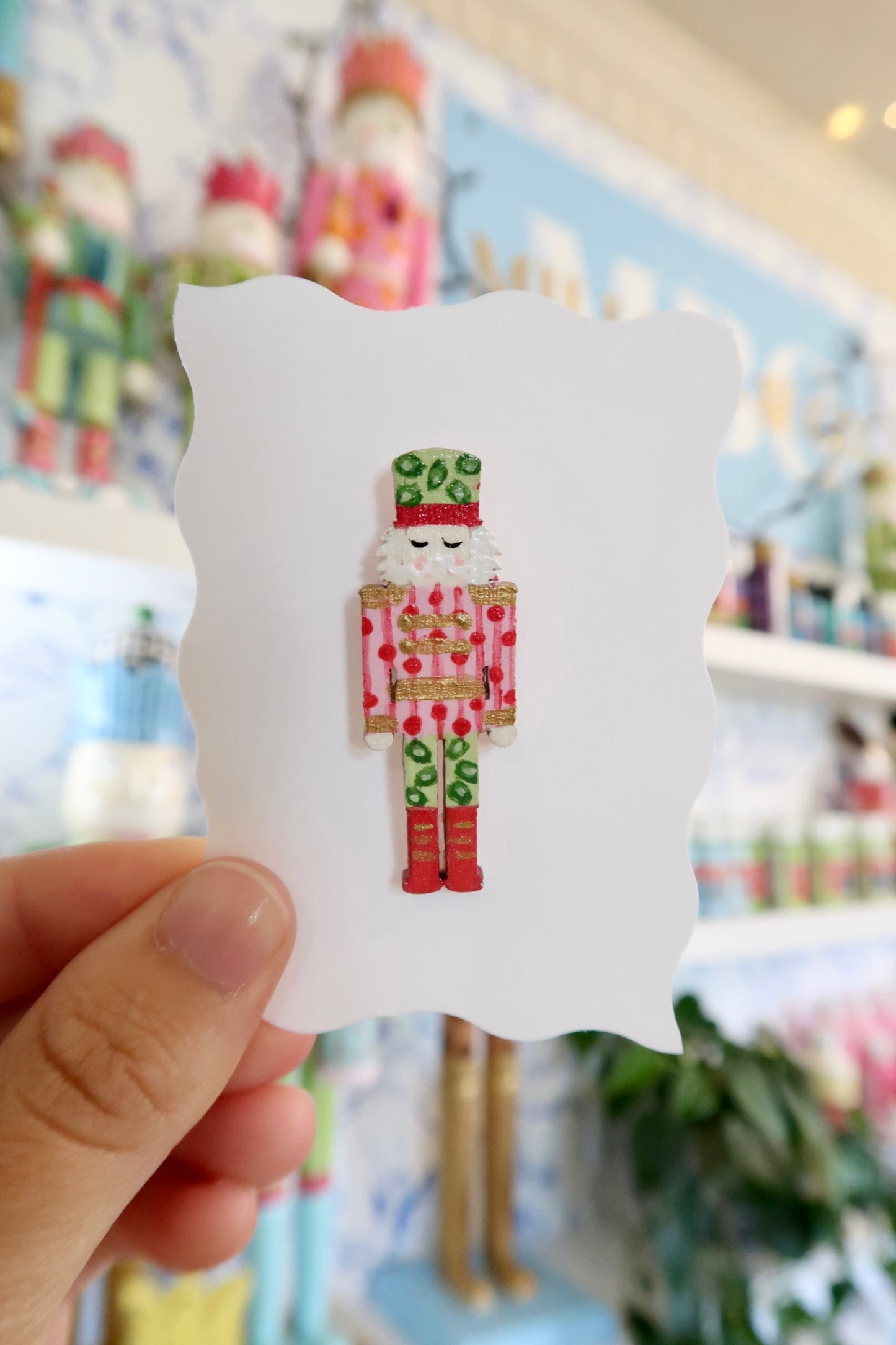 hand painted dotty nutcracker needle minder