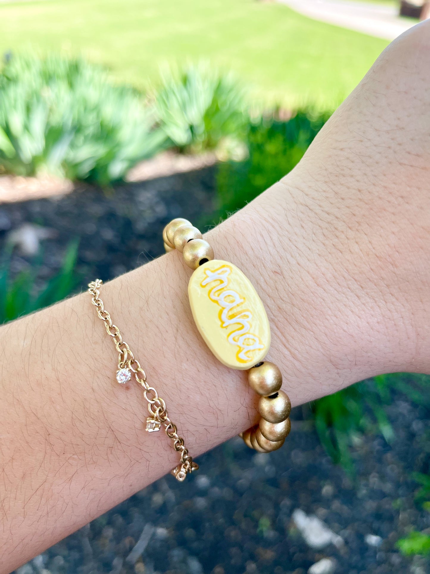 hand-painted grandmother tribute bracelets
