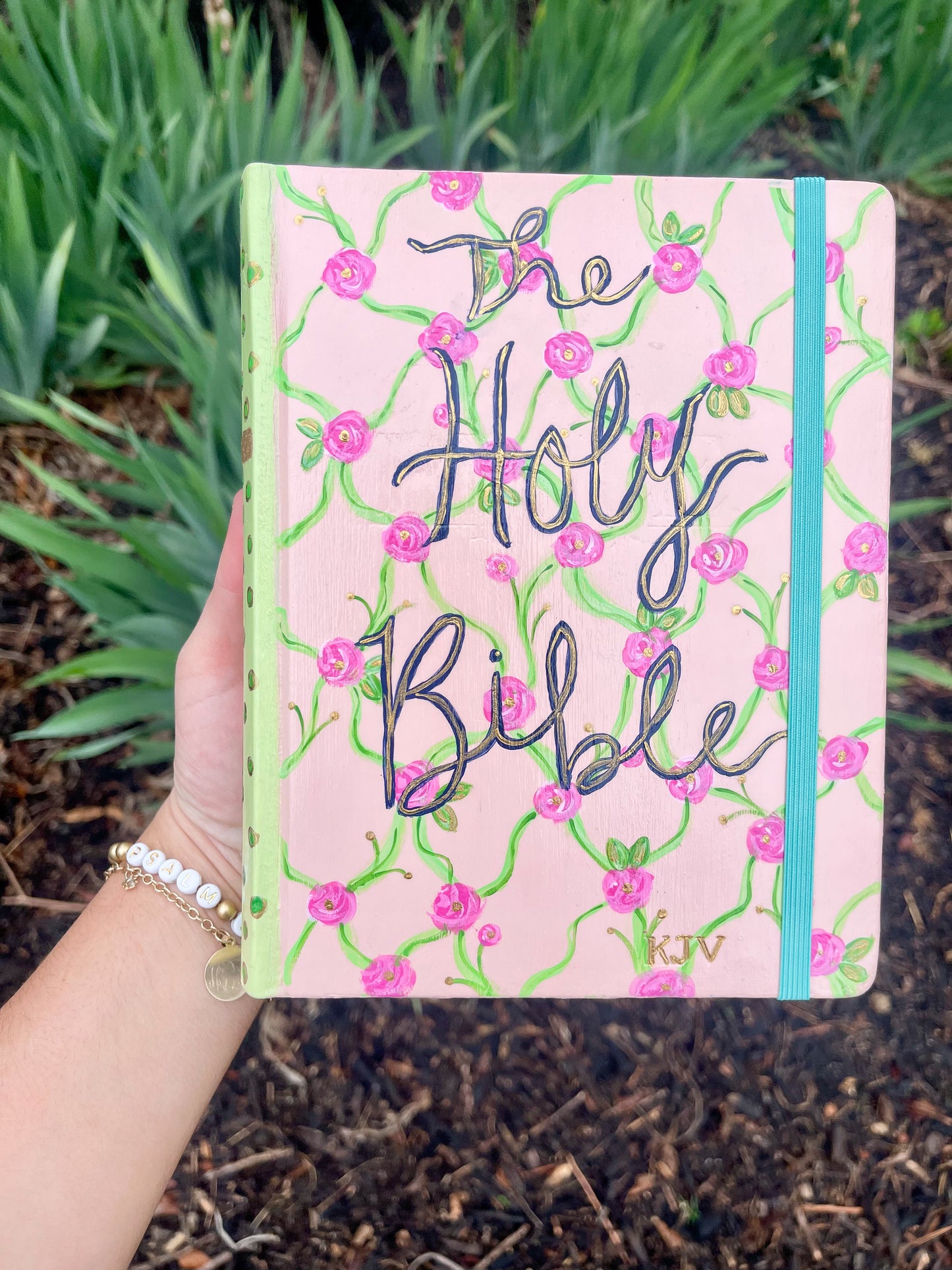 pink floral Bible