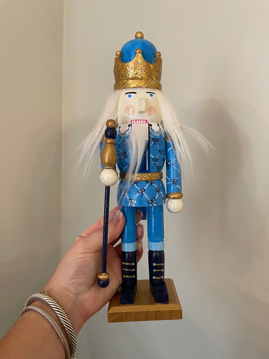 small blue ribbon nutcracker