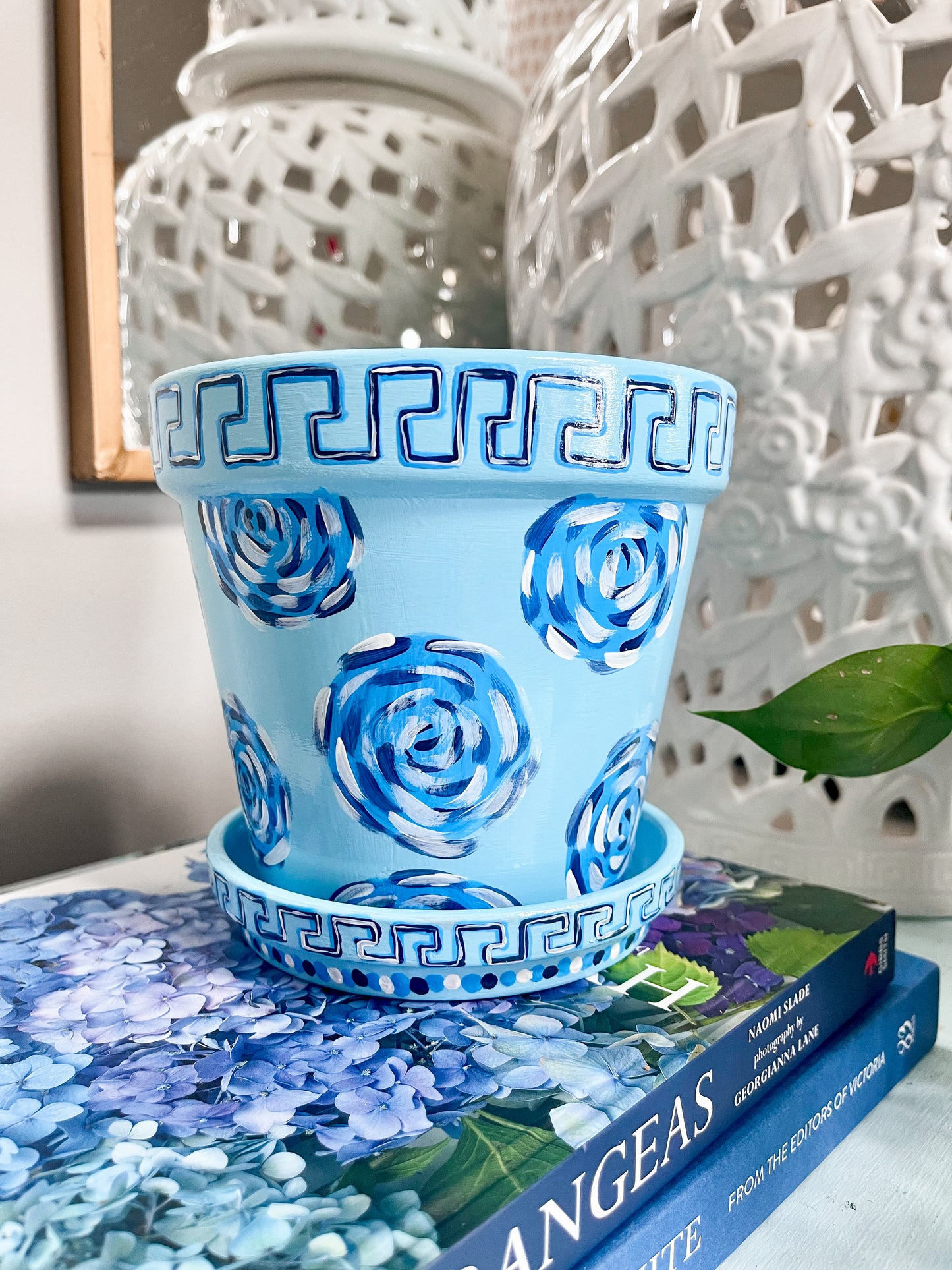 hand-painted floral scripture pot – Isaiah 40:8