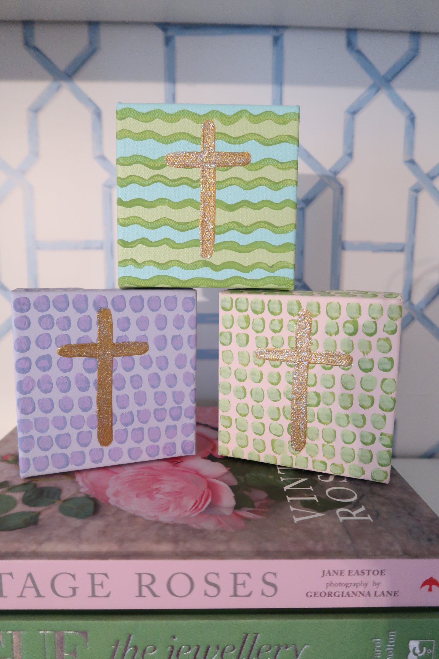 hand painted cross canvas