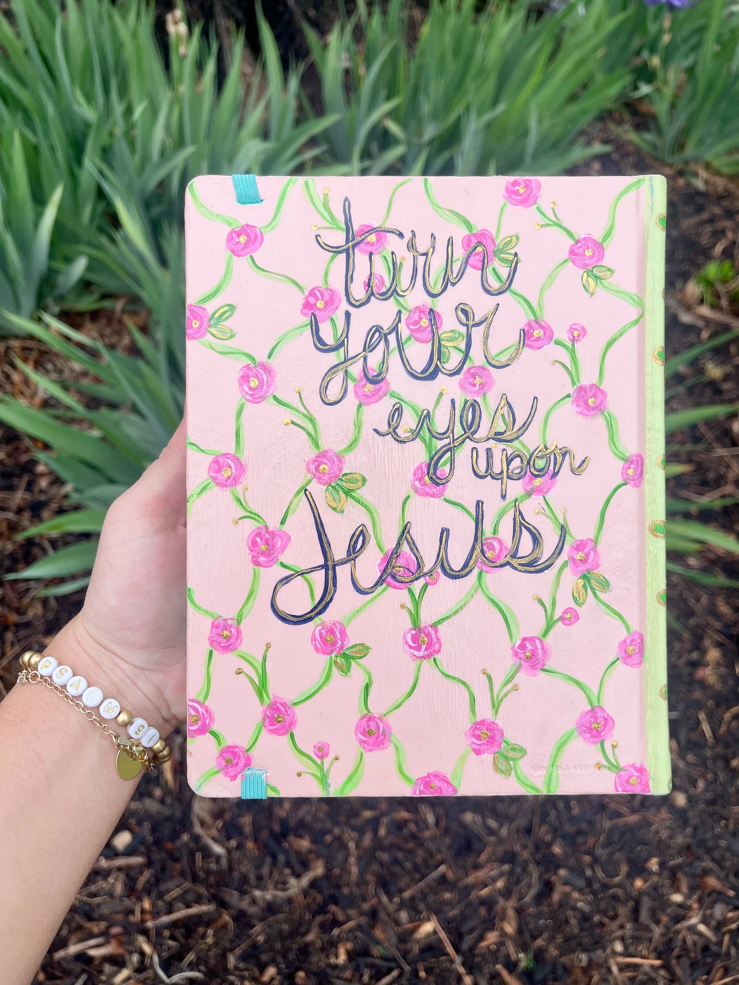 pink floral Bible