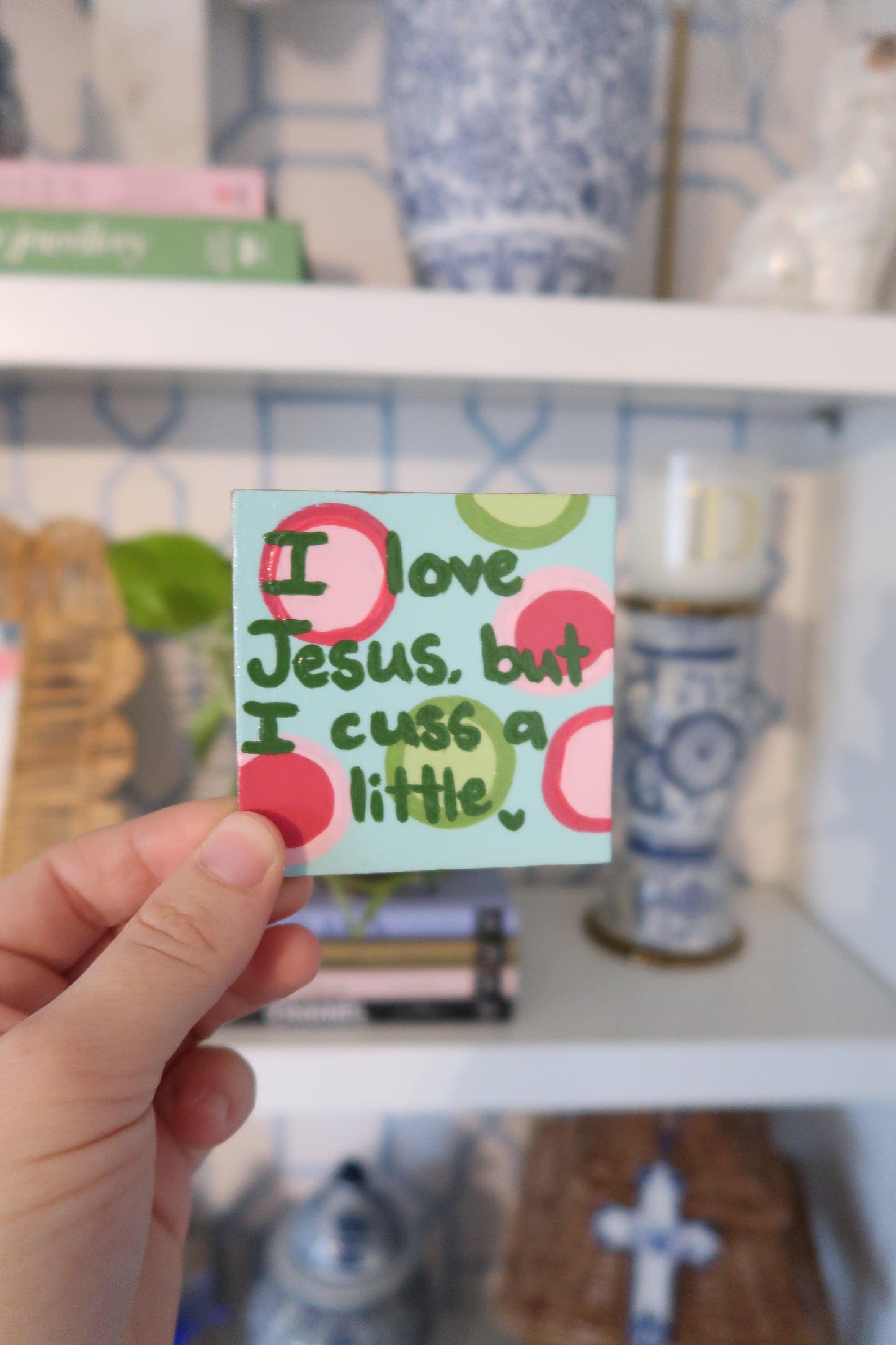 i love jesus // hand painted magnet