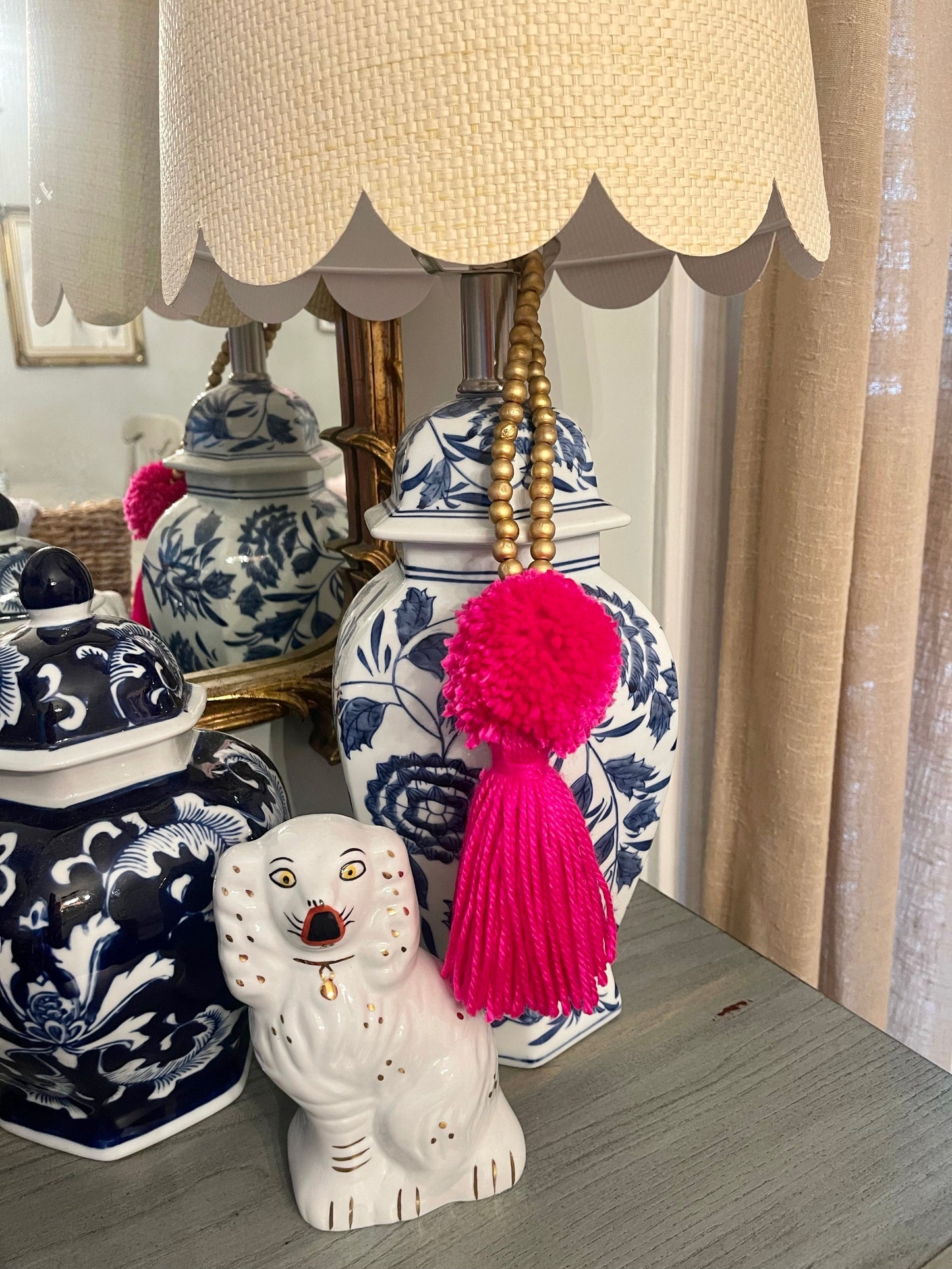 hot pink tassel pom