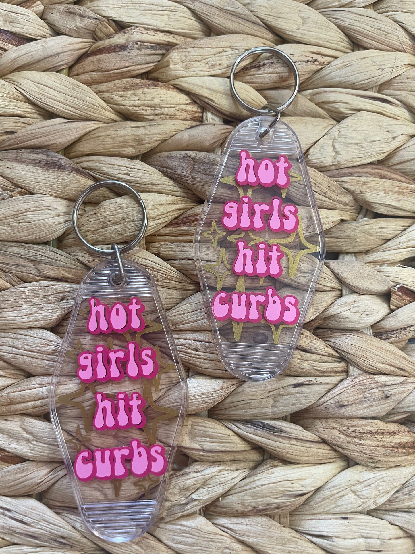hot girls hit curbs keychain