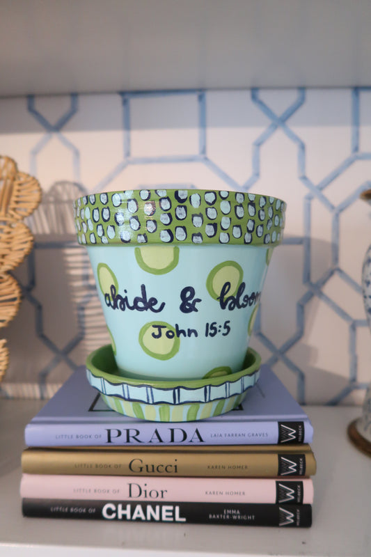 abide & bloom // hand painted flower pot