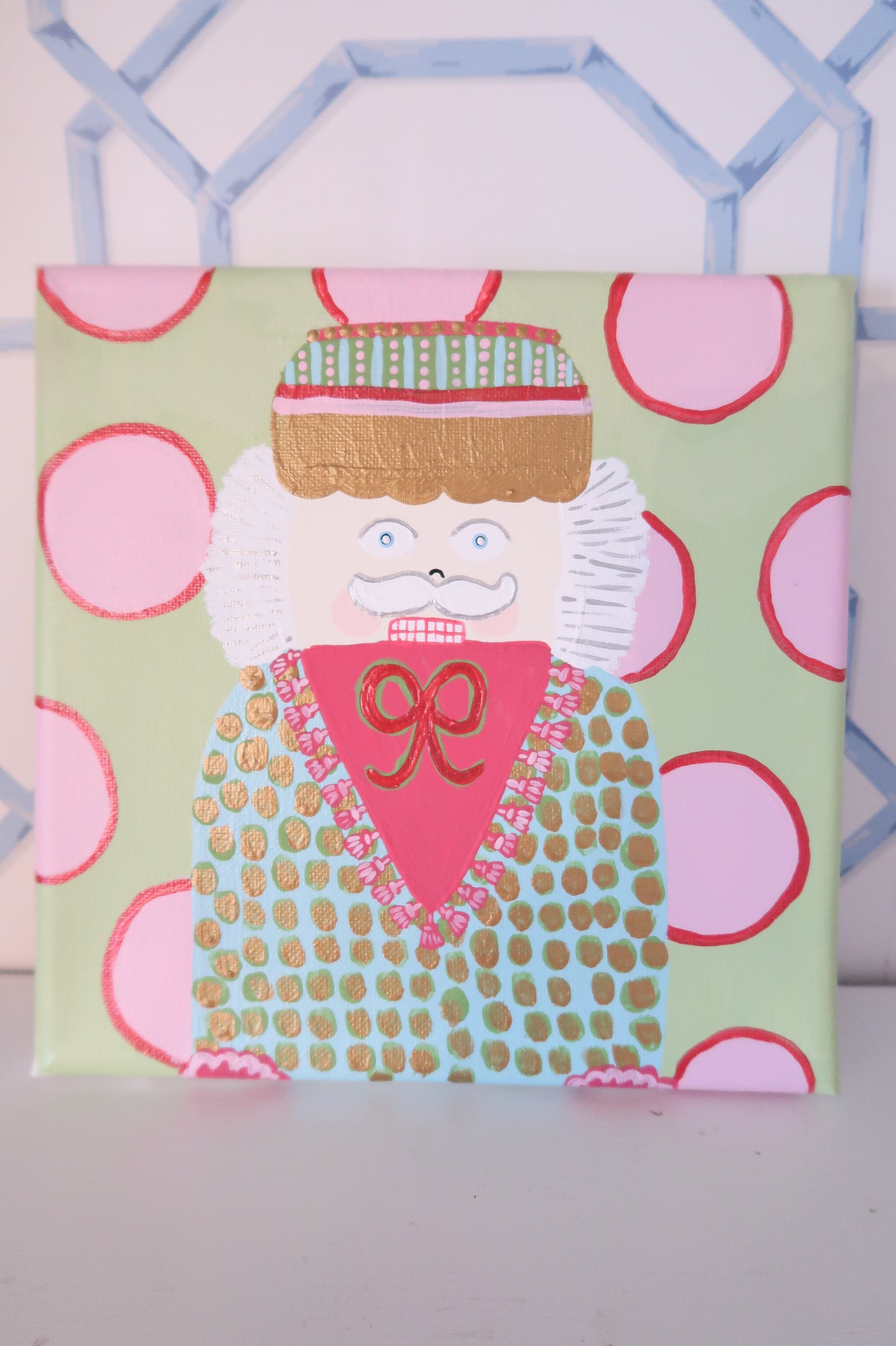dotty Christmas joy nutcracker canvas