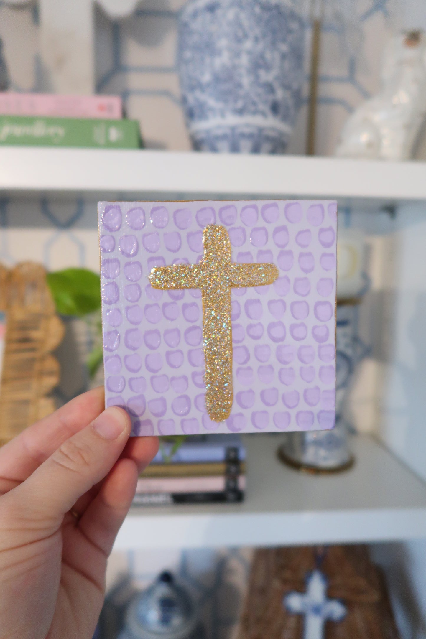 hand painted cross magnet