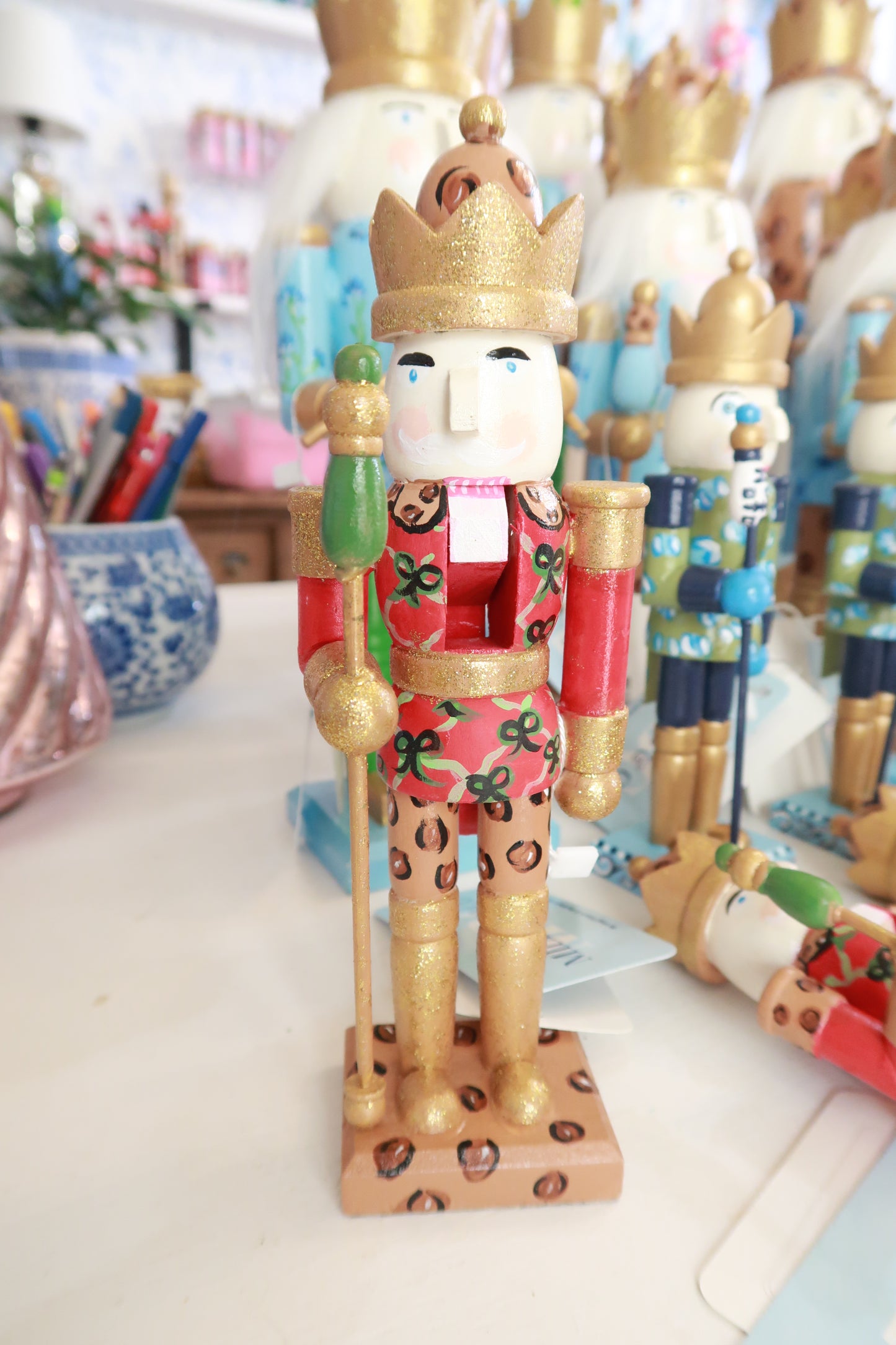 leopard bow king nutcracker
