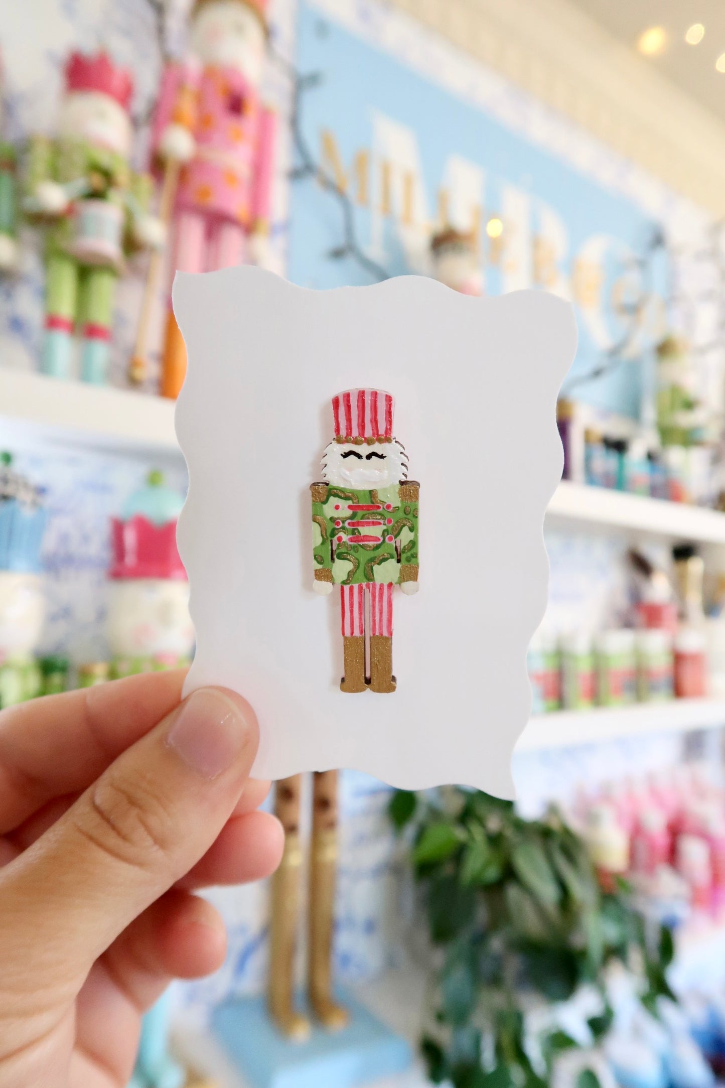 whimsical leopard pink crown nutcracker needle minder