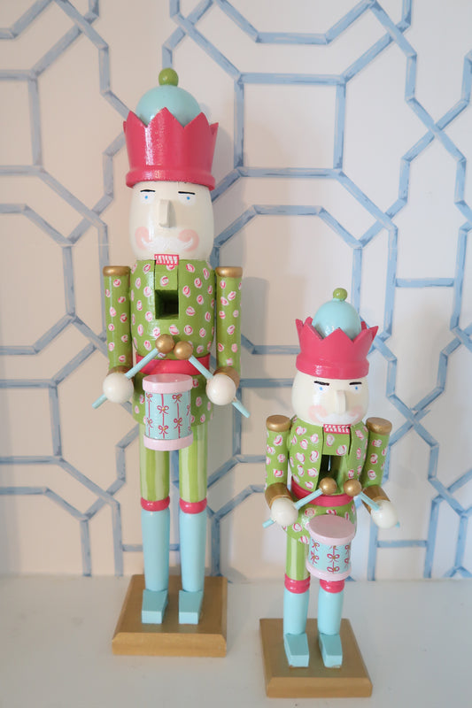 leopard christmas nutcracker with bow drum