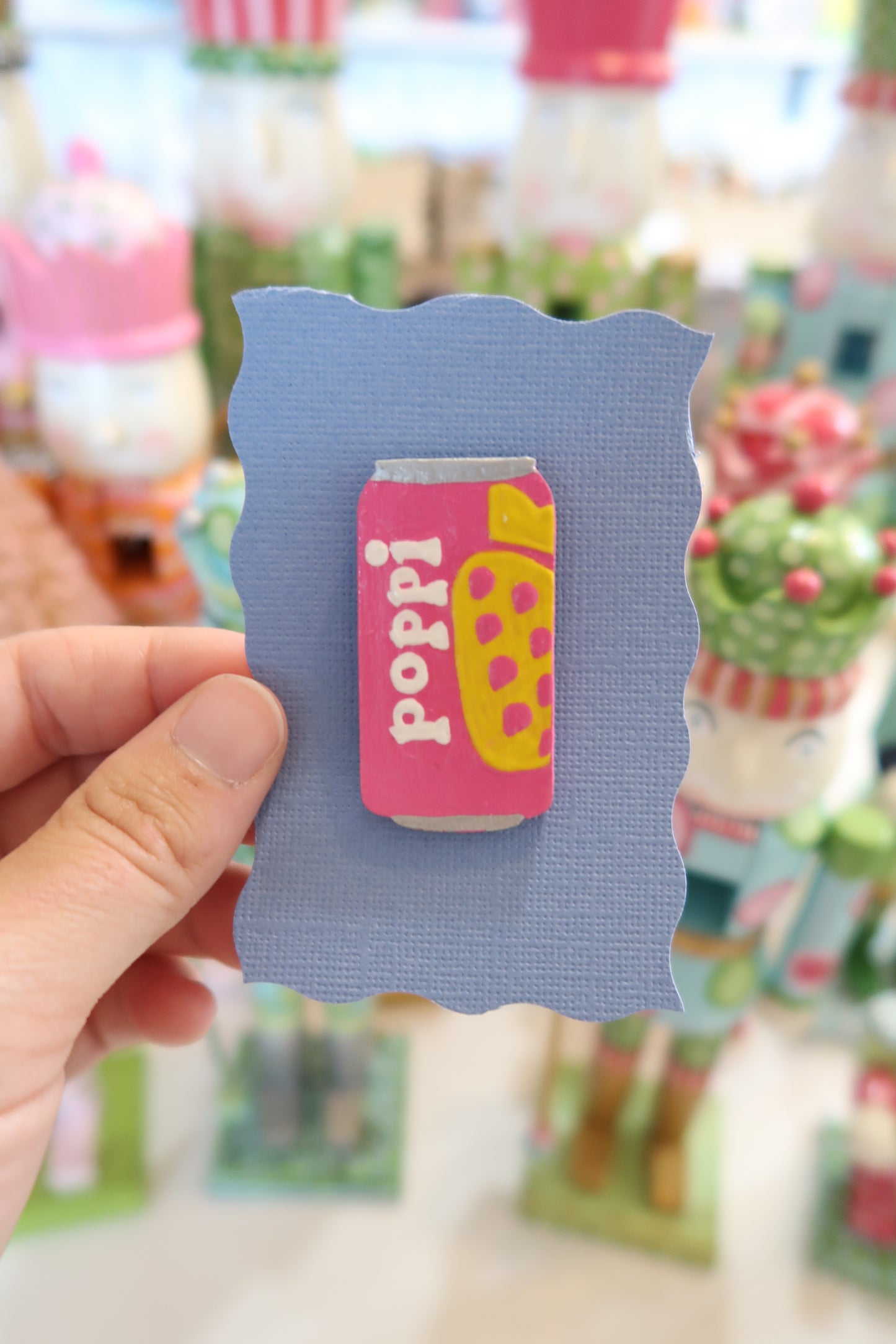 hand painted sodie can needle minders