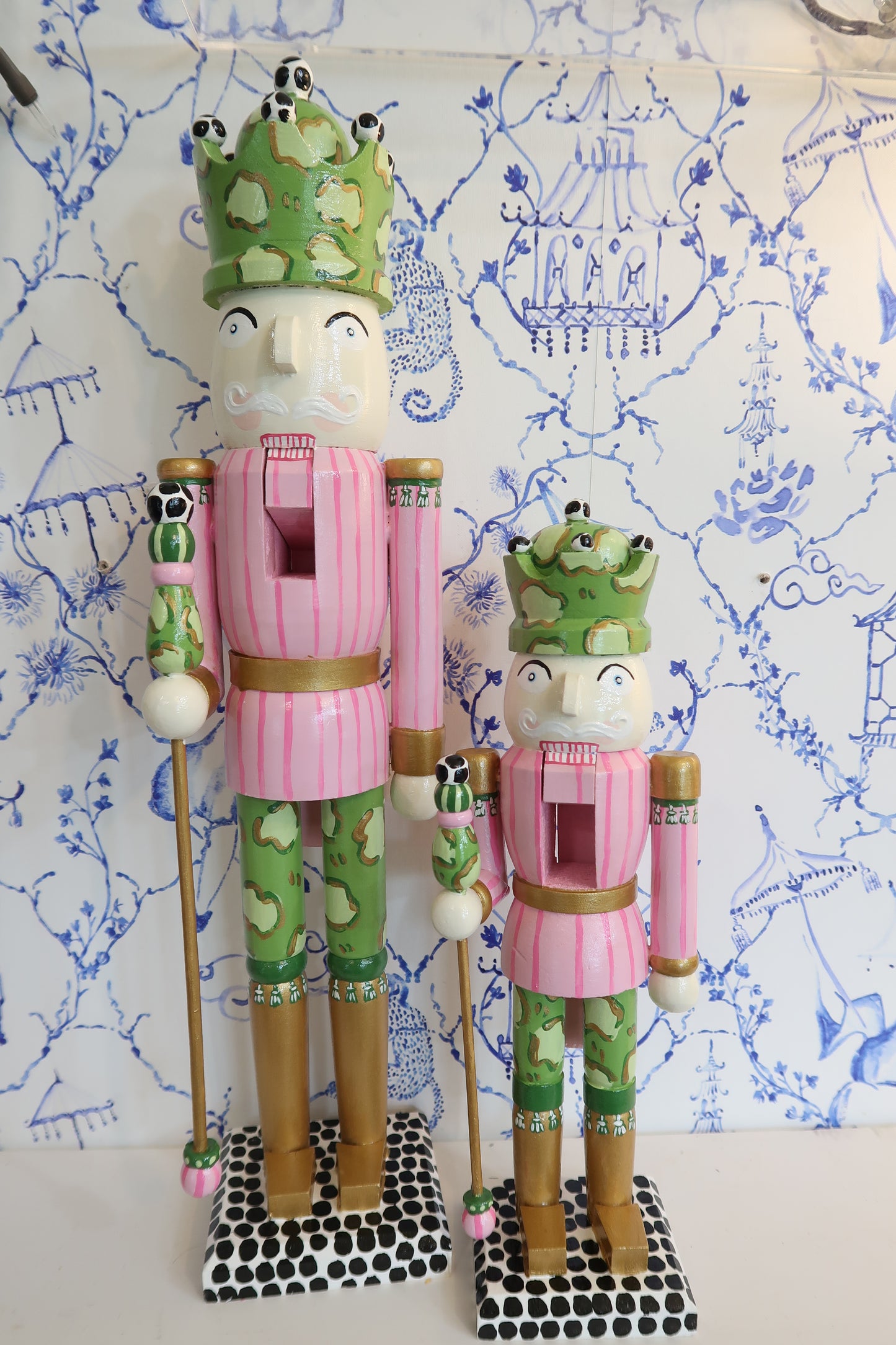 whimsical leopard crown nutcracker