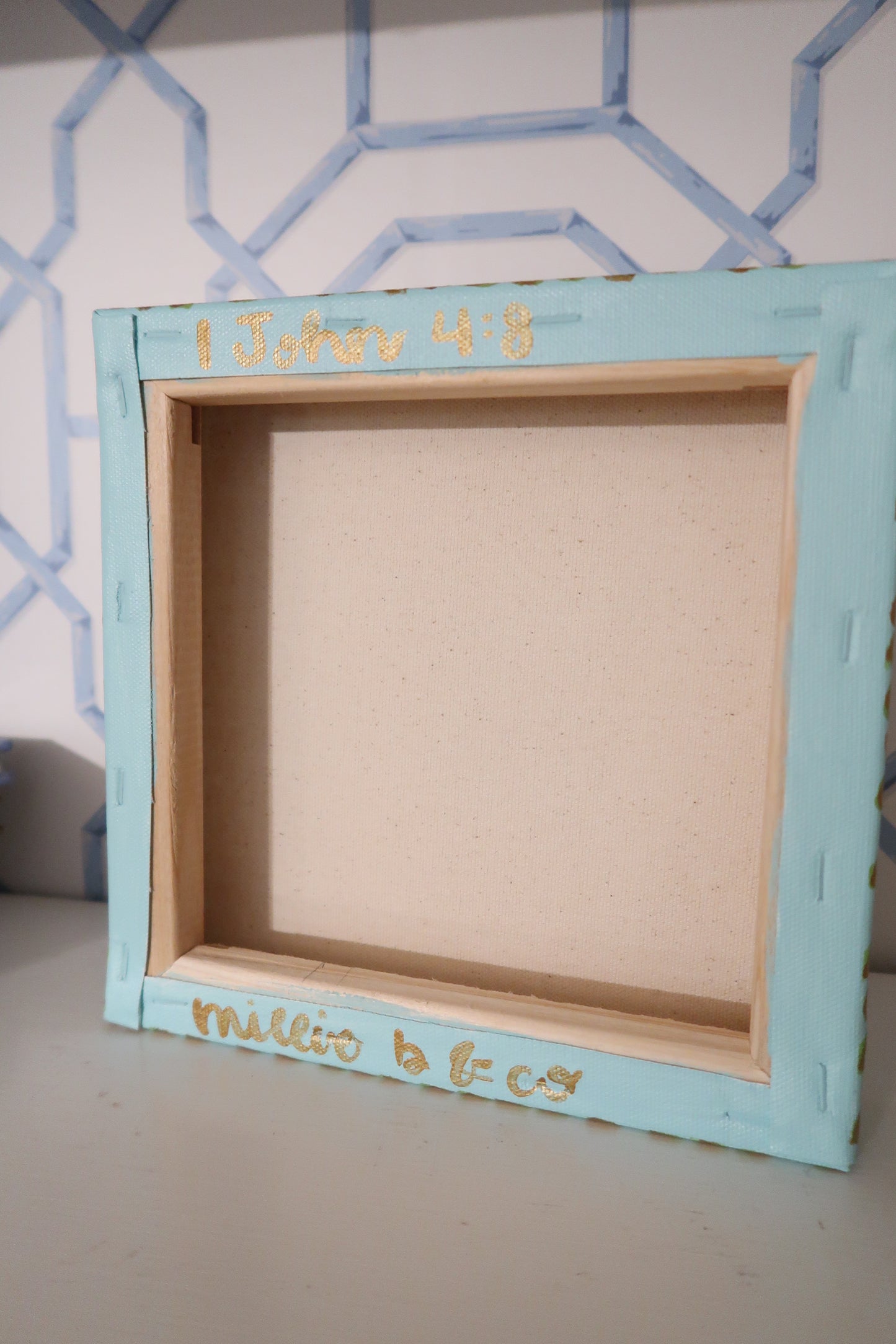 hand painted heirloom santa canvas