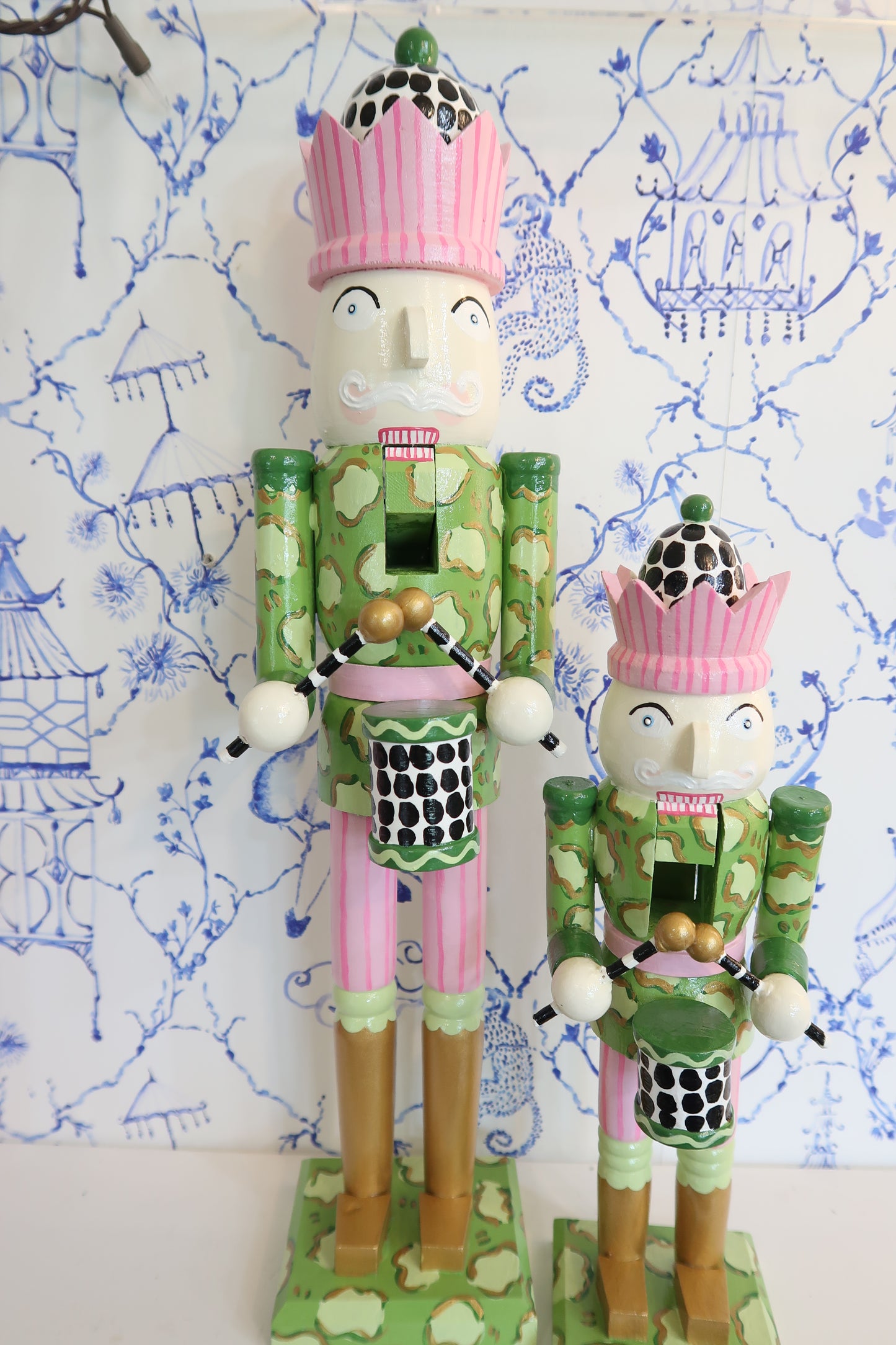 whimsical leopard pink crown nutcracker