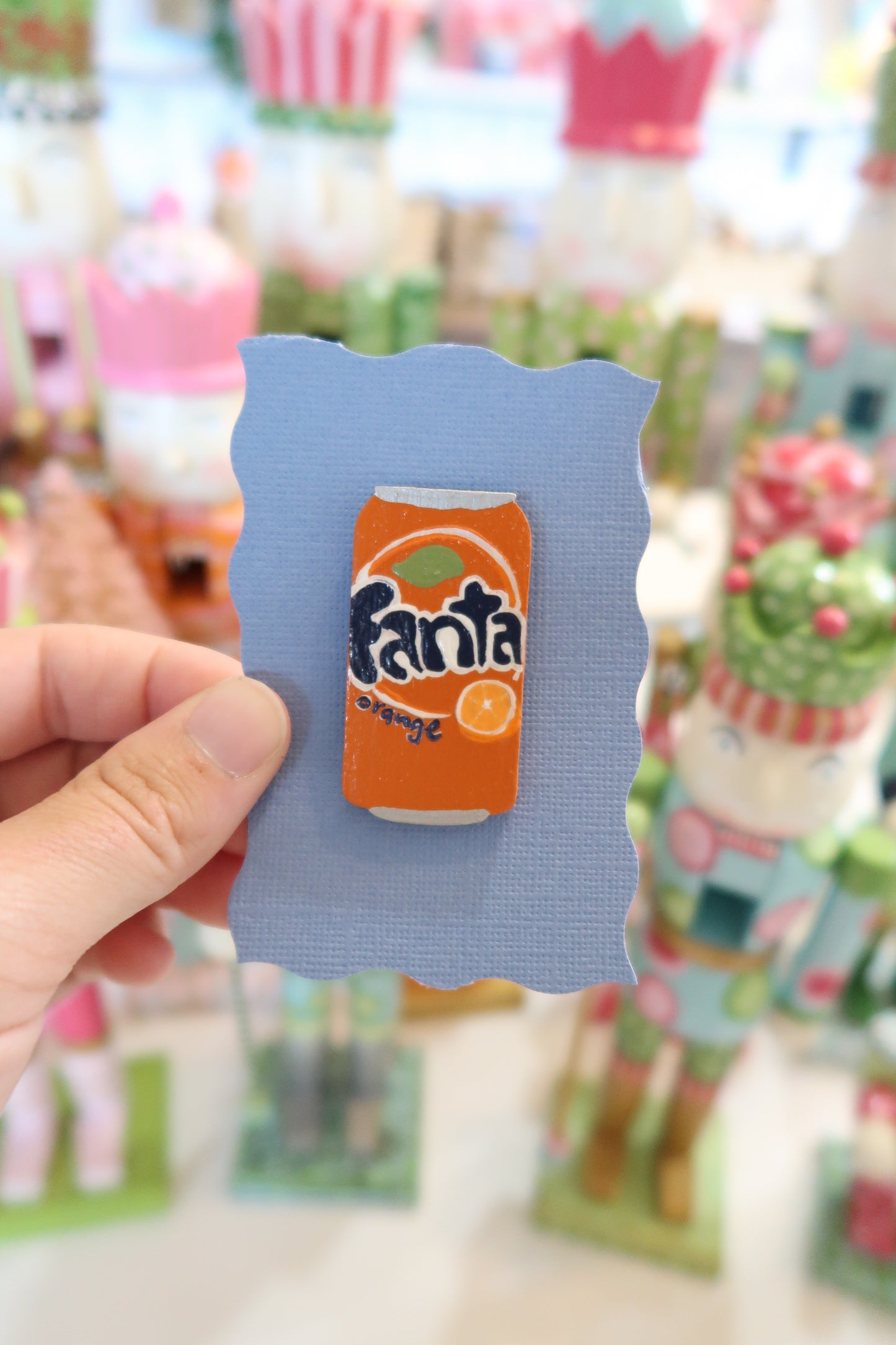 hand painted sodie can needle minders