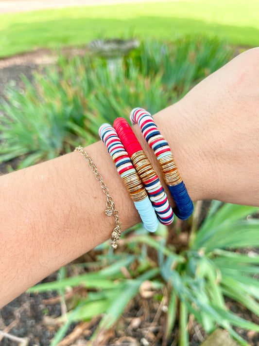 freedom stack – patriotic heishi bracelet