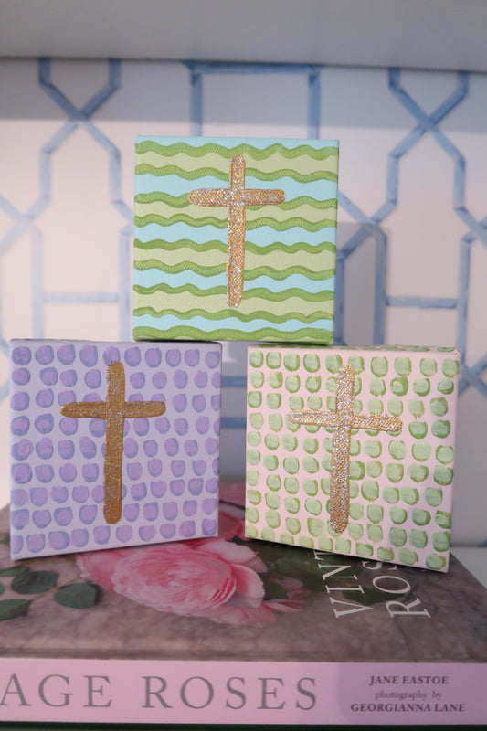 hand painted cross canvas
