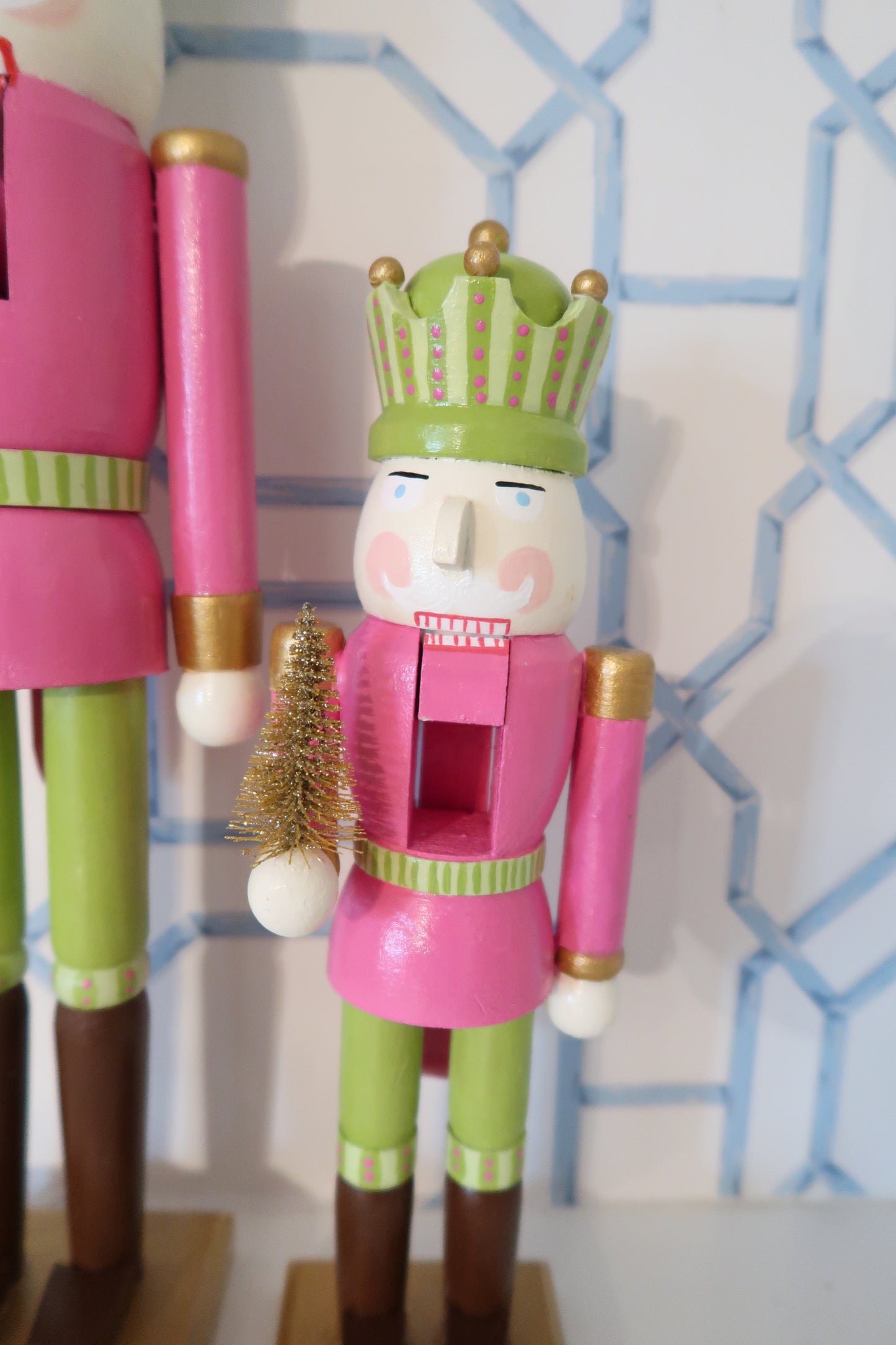pink & green gentleman nutcracker