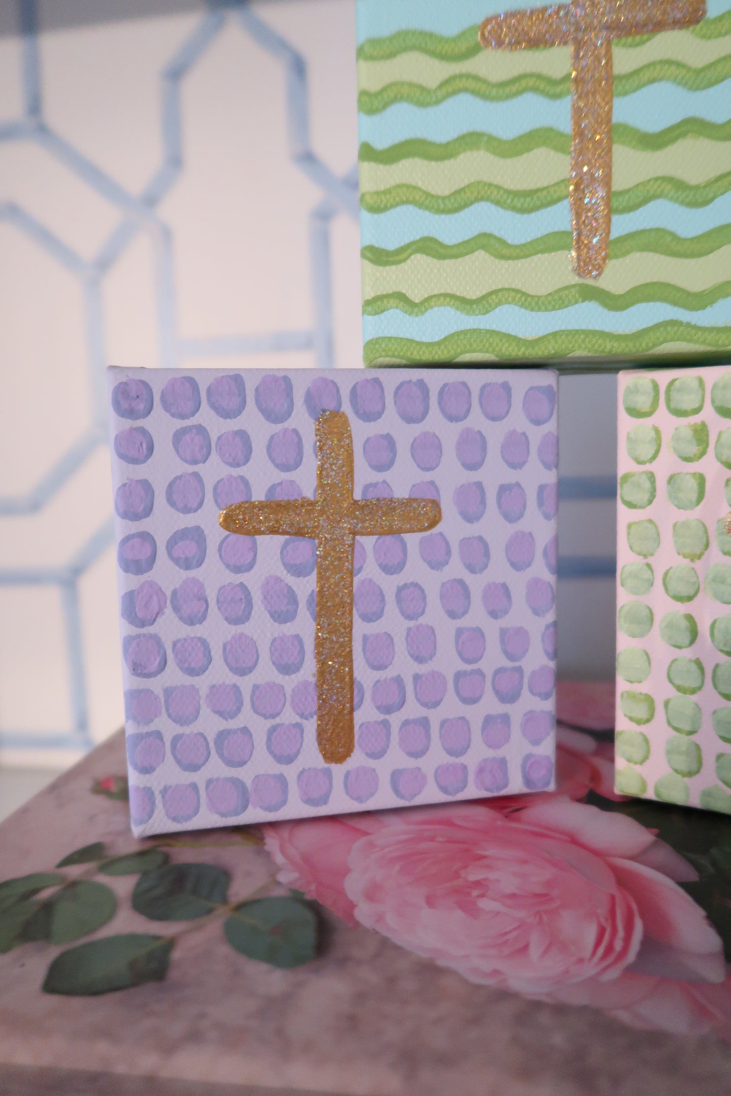 hand painted cross canvas