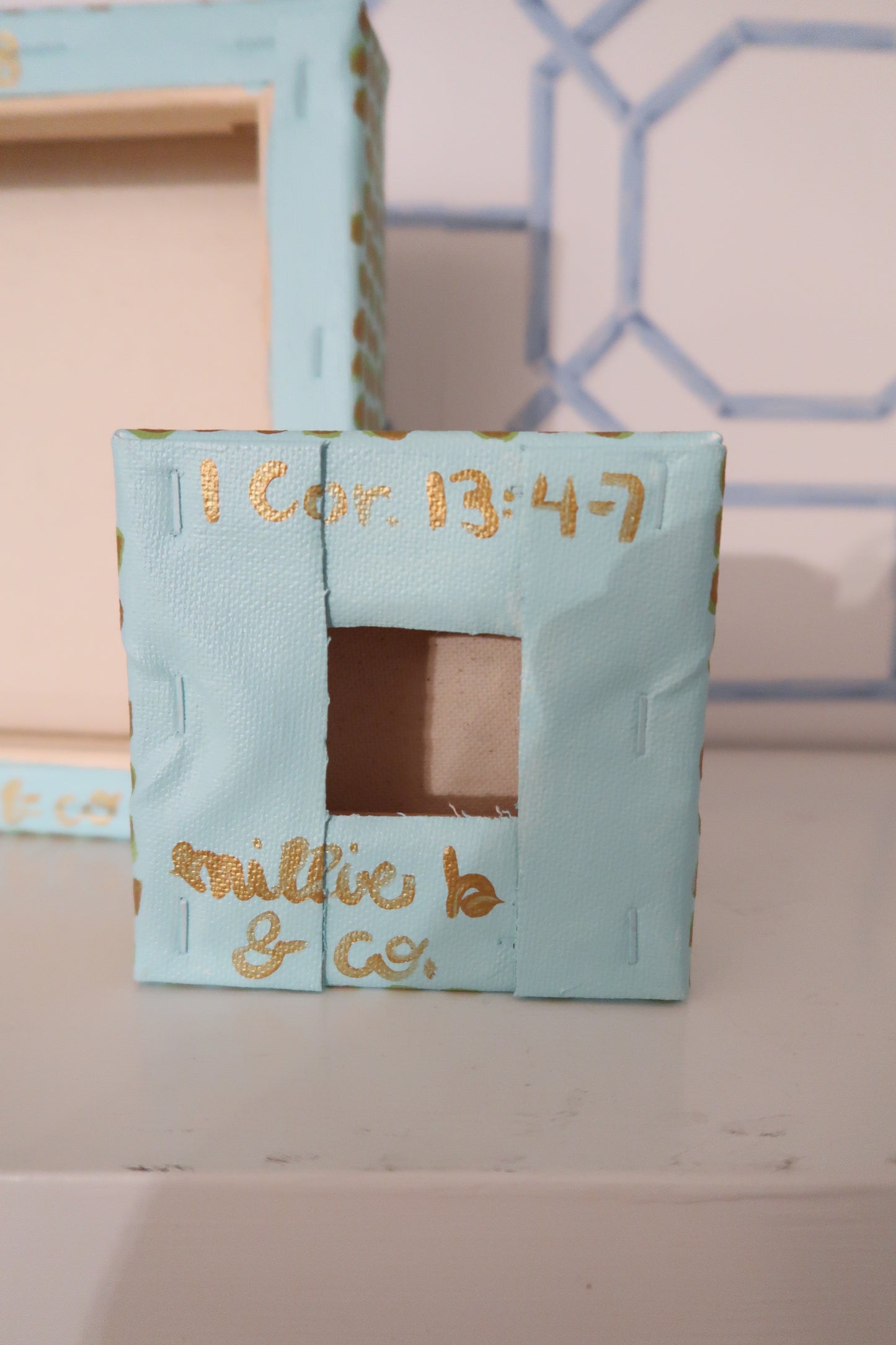 hand painted heirloom santa canvas