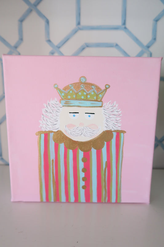 hand painted striped nutcracker canvas