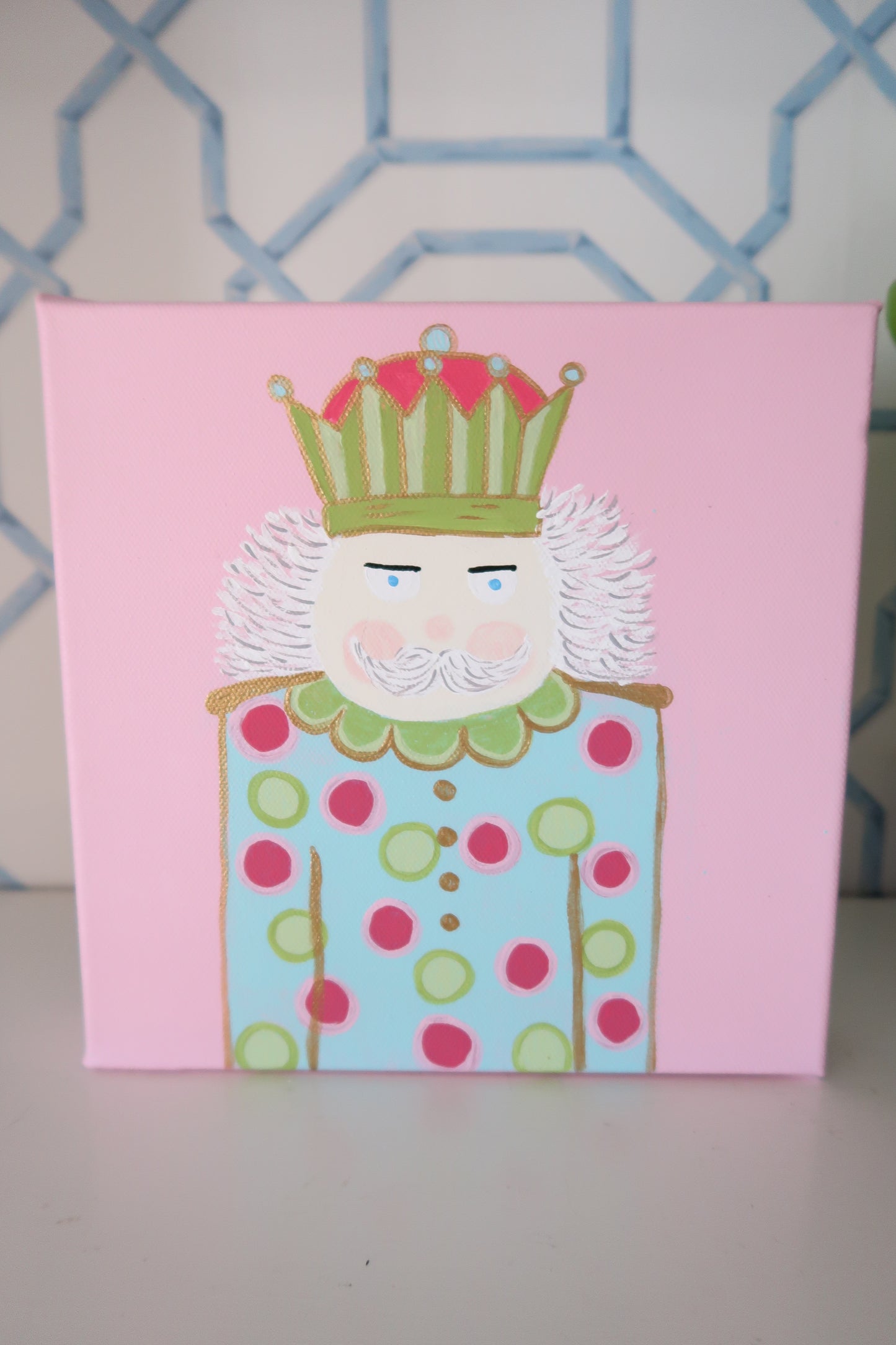 hand painted polka dotted nutcracker
