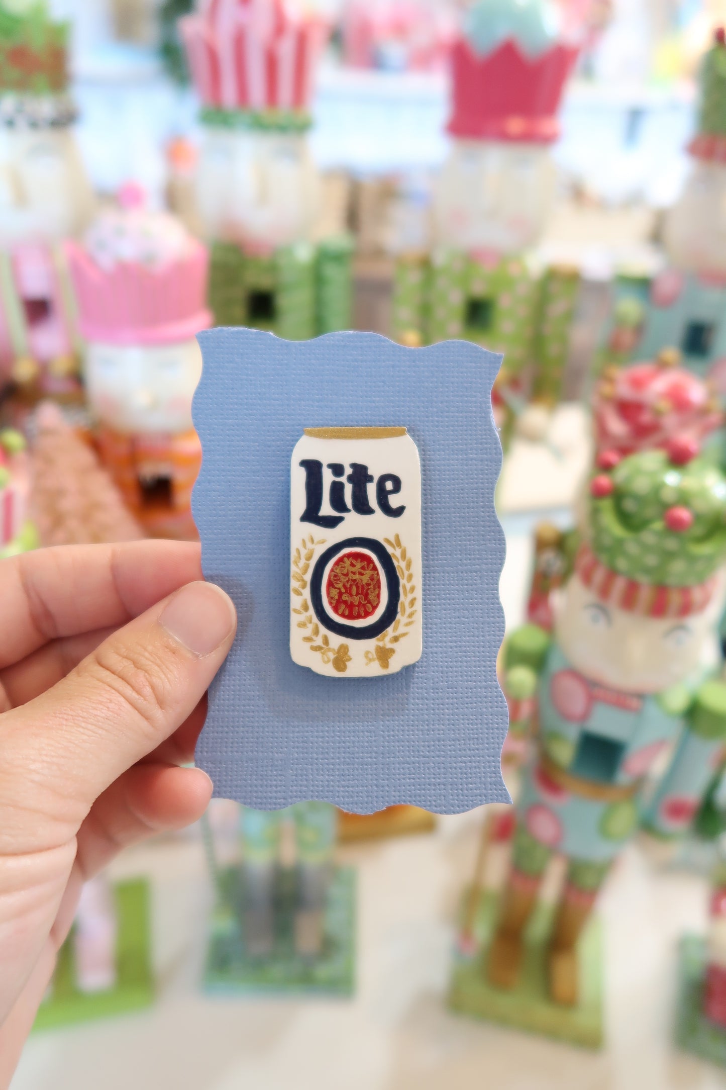 hand painted sodie can needle minders