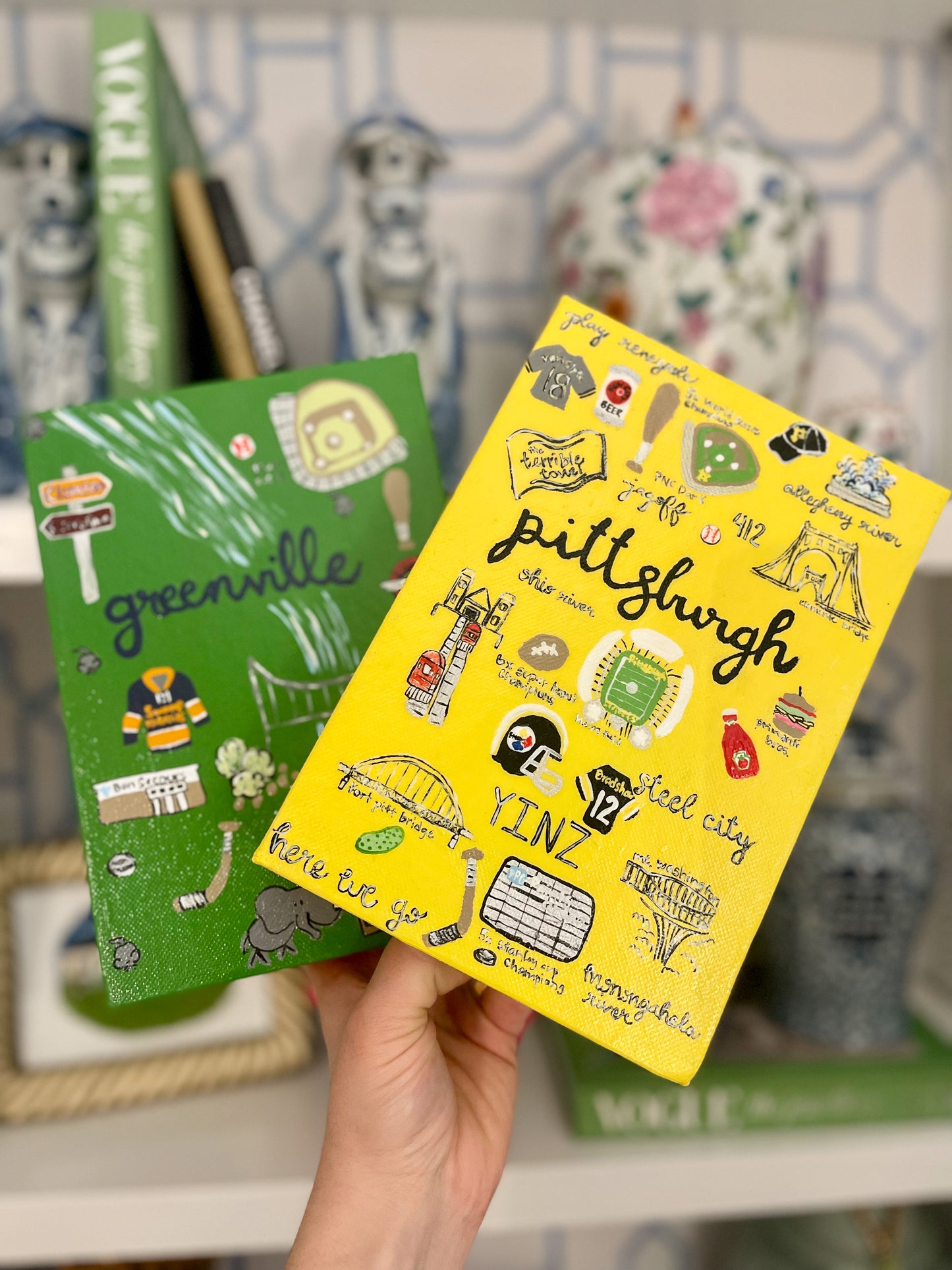 custom hand-painted storage book