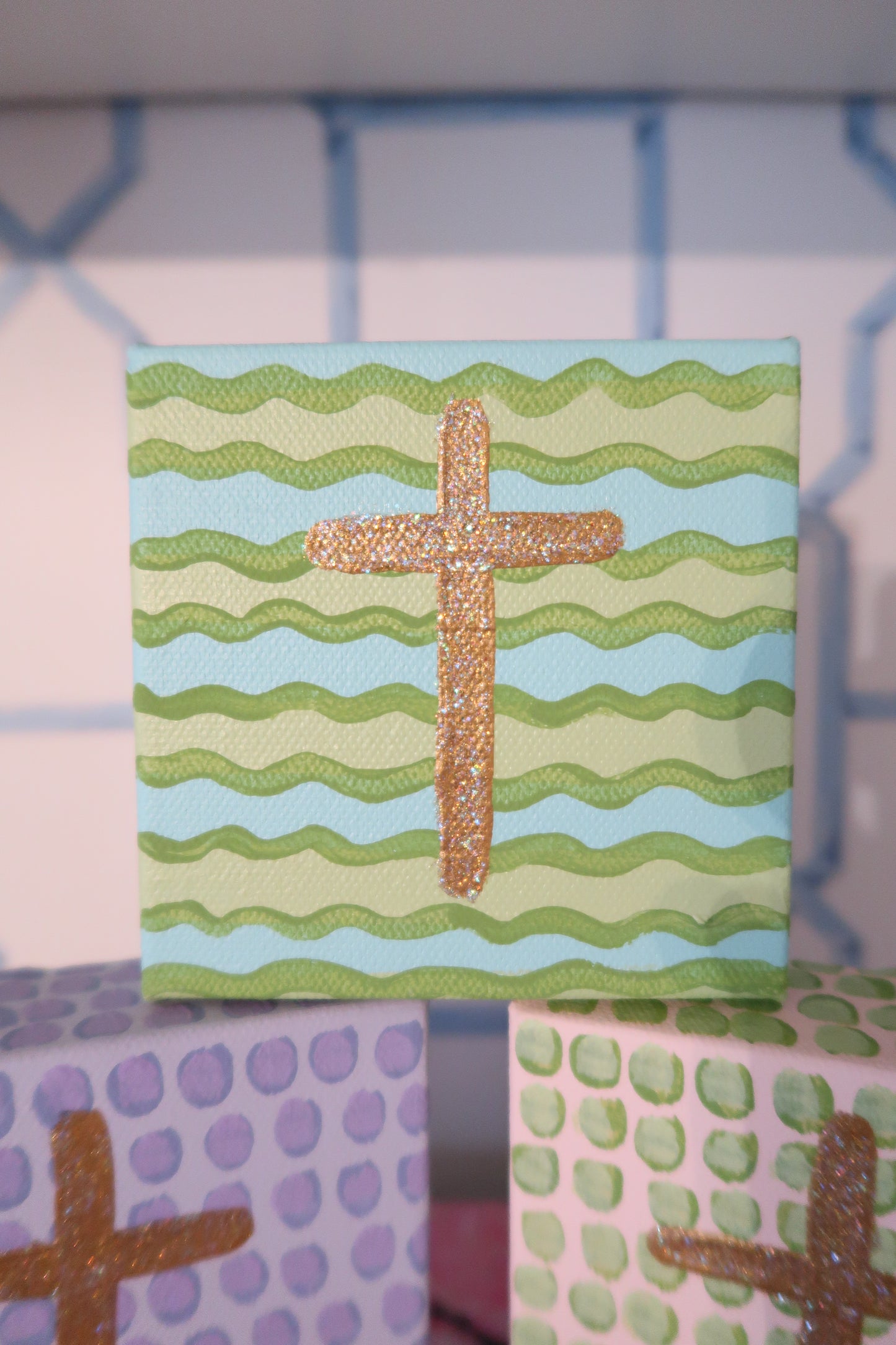 hand painted cross canvas