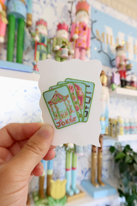 hand painted mahjong tile needle minder