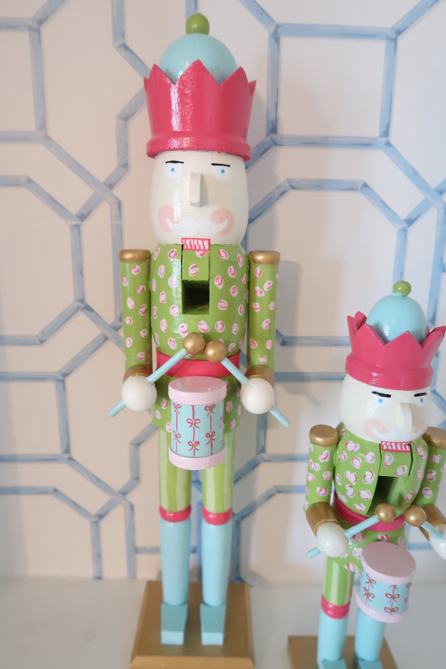 leopard christmas nutcracker with bow drum