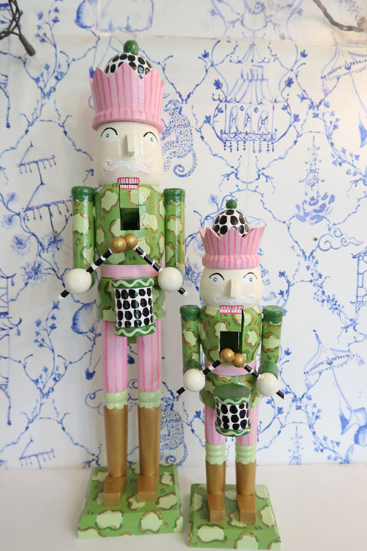 whimsical leopard pink crown nutcracker