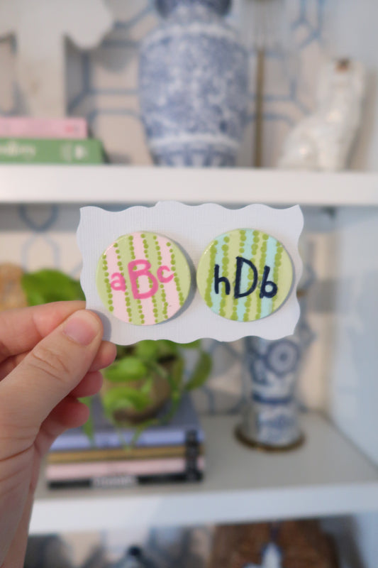 hand painted monogram needle minder